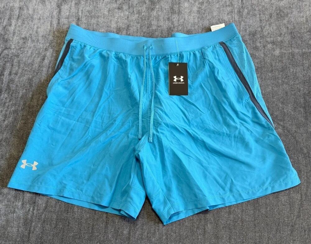 NWT Under Armour Launch Run 7" Shorts Mens 2XL Blue Lined Drawstring Lightweight